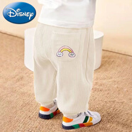 迪士尼（Disney）嬰兒褲子春秋小童大pp褲冬季男童女童屁屁褲外穿兒童秋裝寶寶童褲 杏色.單件.薄款 80