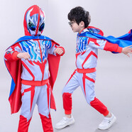 藍(lán)貝妮童裝賽羅奧特曼衣服春秋季男童套裝兒童春裝蜘蛛俠小男孩超人服裝 泰迦奧特曼+披風(fēng) 130 碼建議身高120CM