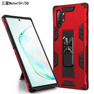 喬歡歡新品Samsung三星note10+手機殼5G三防摔滑氣囊全包GAlaxy note10保護套 【隱形收納支架Note10+/5G】紅色(配全屏膜