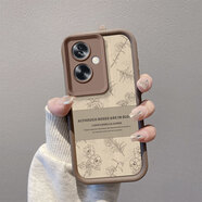 EspansonOPPO A2手機殼A2M保護套a2復古花豎紋PJB110卡通可愛(ài)貼皮PJU110磨砂男女情侶5G軟硅膠全包防摔外殼 【復古花豎皮紋】棕色 OPPO A2