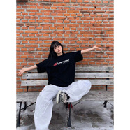 嬌茹妮美式復古簡約字母印花純棉短袖T恤男女寬松潮牌情侶班服定制體恤 黑色【260克100%高品質(zhì)純棉】 XL