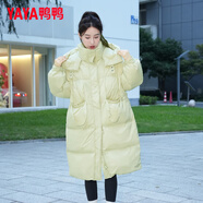 鴨鴨（YAYA）中長(cháng)款羽絨服女2025新款冬季連帽加厚保暖時(shí)尚韓版修身女士外套