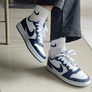 耐克（NIKE）Court Borough 2 Low 2黑曜石防滑耐磨輕便低幫板鞋 GS白藍(lán) BQ5448-107 白藍(lán) 36