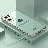 優(yōu)蕾絲 oppoReno7手機殼硅膠PFJM10男女款PFDM00全包防摔軟殼保護套外殼 Reno7 Pro【薄荷綠】全屏鋼膜+手繩