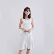 夏季新款中長(cháng)款吊帶女性感打底裙寬松內搭彈力背心連衣裙女 白色 M【80-110斤】