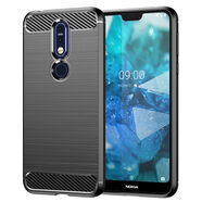 諾基亞7/7Plus手機殼Nokia7.1/7.2碳纖維防摔保護套硅膠軟手機殼 黑色【即將售空】 諾基亞7Plus