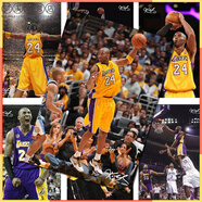 NBA科比海報墻紙籃球明星科比紀念簽名照片高清定制自粘掛畫(huà)壁貼