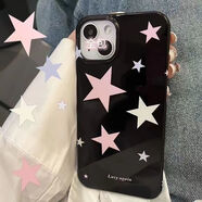 美克杰適用于OPPOreno6手機殼a72女5防4se摔3pro/a53.a93a11a9/8.a5r17a32k9 亮黑-粉米星星(精準(zhǔn)) 拍此選項聯(lián)系客服備注型號