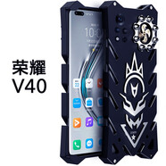 龍豈 榮耀v40手機殼金屬邊框30S鋼鐵俠v30全包保護套20s變形金剛防摔30pro榮耀20i鋁合金定制散熱外殼 華為榮耀V40-新火神-黑色