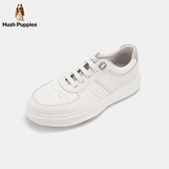 暇步士（Hush Puppies）男士休閑板鞋真皮2025新款簡(jiǎn)約百搭緩震小白鞋 奶昔白 39