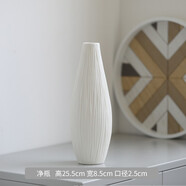 木子西年 北歐小號陶瓷花瓶裝飾擺件假花仿真花插花水培花器 客廳餐桌家居裝飾品 【中號窄口花瓶】凈瓶(不含花-高約25厘米)
