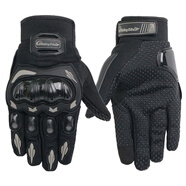 BIKEBROS摩托車(chē)騎行手套四季防摔耐磨賽車(chē)觸屏夏季機車(chē)裝備黑色XL碼