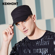 卡蒙（Kenmont）戶外帽子男四季棉帽子休閑鴨舌帽春秋英倫純色平頂帽2528 黑色（經(jīng)典款） 均碼 可調(diào)節(jié)58.5cm