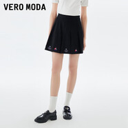 VEROMODA七夕禮物2023新款中腰百褶A字裙度假風(fēng)短裙半身裙女 黑色-S59 160/64A/S/R