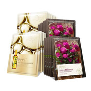 法蘭琳卡補水保濕去黃熬夜修護面膜細致嫩膚溫和不刺激面貼膜 美白30片+安瓶30片