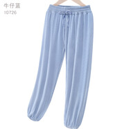 多妙屋女童褲子兒童春夏薄款運(yùn)動(dòng)褲大童夏季防蚊長褲女孩洋氣冰絲休閑褲 牛仔藍(lán) 160cm