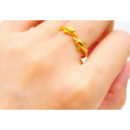 覓倩仿越南沙金古法戒指男女金色花朵仿真金戒指結(jié)婚指環(huán)首飾品 海豚款
