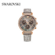 施華洛世奇（SWAROVSKI）Passage Chrono都市潮流情侶款瑞士制造表女七夕禮物 灰色 5580348