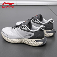 李寧（LI-NING）云五代丨運動(dòng)鞋男鞋2024新款透氣休閑運動(dòng)科技跑步鞋子男士 防護云-迷霧灰/冷檀黑 41