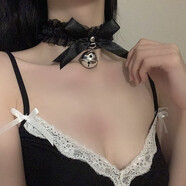 銀瑜送女友禮物蕾絲小鈴鐺頸帶脖子貓耳朵掛脖成年禮物送女友老婆 黑色款 大鈴鐺項(xiàng)圈-YU202B