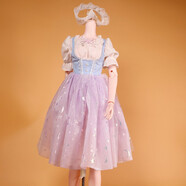 德必勝60厘米3分BJD娃娃換裝衣服套裝服飾禮服SD玩具洋娃娃服裝公主裙子 英倫泡泡袖連衣裙（不含娃娃） 適合60厘米高3分娃