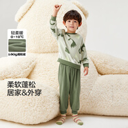 巴拉巴拉童裝兒童套裝冬季加厚搖粒絨男童家居服寶寶女童睡衣208424171205