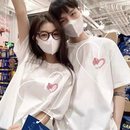 love legend情侶裝夏季短袖t恤上衣服小眾設(shè)計(jì)感男女百搭休閑半袖套裝定制 愛(ài)心  白色+白色 XL 男+L 女