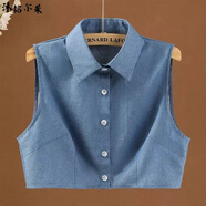 沐銘爾萊牛仔假領(lǐng)百搭韓版假領(lǐng)子女百搭假領(lǐng)棉襯衣領(lǐng)牛仔色毛衣裝飾領(lǐng)秋冬 牛仔色尖領(lǐng) XL