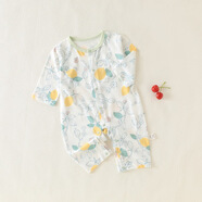 童泰貝康嬰兒連體衣夏款全棉男女寶寶哈衣外出服薄款新生兒爬服夏季空調服 檸檬夏薄款 59碼建議寶寶體重5-9斤