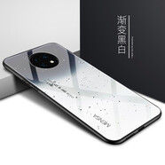 哲勒（ZHELE） 紅米note9手機(jī)殼note9pro防摔玻璃漸變個(gè)性創(chuàng)意硅膠全包邊5G男女保護(hù)套 紅米note9 5G-【漸變黑白】配膜