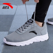 安踏（ANTA）跑步鞋男鞋夏季新款網(wǎng)面休閑鞋透氣超輕減震跑鞋男款鞋子運動鞋子 霧灰5532 41