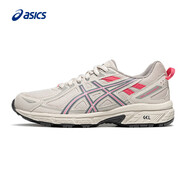 亞瑟士ASICS女子透氣耐磨越野跑步鞋 GEL-VENTURE 6 灰色/粉色 37.5 