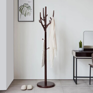 法蘭思佳（FALANSIJIA） 實(shí)木落地衣架樹(shù)形北歐現代簡(jiǎn)約掛衣架臥室單桿式家用衣帽架 深胡桃色