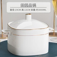 瓷秀源裝湯盛湯帶蓋大號(hào)瓷盆陶瓷品鍋骨瓷大湯盆家用瓷碗大湯碗雙耳湯鍋