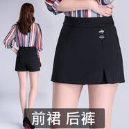 愷吉銳大媽裙褲女春夏新款時尚韓版高腰修身百搭顯瘦外穿西裝短褲裙 黑色 褲裙 XS 【1尺9(建議75-90斤)】