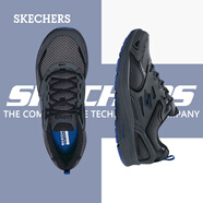 Skechers斯凱奇男鞋跑鞋透氣網(wǎng)面跑步鞋舒適緩震回彈休閑運(yùn)動(dòng)鞋 34-炭灰色/藍(lán)色 39.5