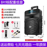 索愛(ài)（soaiy） 音響戶外廣場(chǎng)舞音箱大功率移動(dòng)拉桿便攜大音量帶無(wú)線話筒家用k歌播放器帶藍(lán)牙可插卡 T50標(biāo)配(8寸)+雙無(wú)線話筒