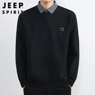 JEEP SPIRIT吉普毛衣男士高端冬季針織衫男打底假兩件線衣服保暖外套男裝