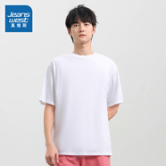 真維斯（Jeanswest）男女同款短袖T恤夏季新品時(shí)尚舒適純色圓領(lǐng)短袖T恤LE 漂白色2100 S 170/88A