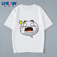 XQBKUW火影忍者手游決斗場(chǎng)短袖T恤表情衣服挑釁摸頭動(dòng)漫男女情侶T恤夏季 3 2XL 135-150斤