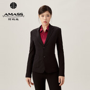 阿瑪施（AMASS）女裝收腰簡約通勤西裝西服外套女（附肩棉）5400808 黑 S (2碼)