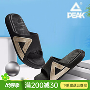 匹克（PEAK）態(tài)極拖鞋男女春夏太極防滑國潮一字拖戶(hù)外沙灘百搭運動(dòng)涼鞋 黑色/金色 41