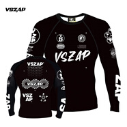 VSZAP巴西柔術(shù)mma速干道服緊身防磨衣長(zhǎng)袖健身格斗運(yùn)動(dòng)t恤彈力ufc男女 黑色 S
