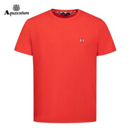雅格獅丹Aquascutum 純棉圓領(lǐng)打底衫經(jīng)典短袖T100%棉百搭休閑TS10 紅色 XL