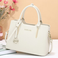 古緹蒂亞生日禮物女士包包頭層牛皮女包斜挎手提包大容量真皮通勤包托特包 米白色