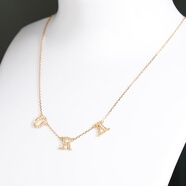 思達意字母項鏈 18K黃金英文HDBWLMZYXCSRKVGQJA輕奢小眾女寶石吊墜定制 3個(gè)字母+鏈40cm