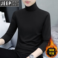 JEEP SPIRIT半高領(lǐng)打底衫男士長(zhǎng)袖t恤純色中領(lǐng)春秋男裝內(nèi)衣體恤外穿秋衣 加絨 G-YP193高領(lǐng)黑色(城市輕戶外) M 95-115斤(城市輕戶外)