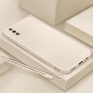 馳漢牌 適用vivoY93手機殼Y93s保護套V1818A防摔V1818CA男女潮款全包卡通軟殼 古董白-純色+硅膠手繩 vivo Y93/Y93S通用