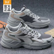 361°男鞋運(yùn)動鞋夏季新款休閑鞋復(fù)古老爹鞋361度網(wǎng)面透氣跑步鞋男 6764光子灰/宇宙灰 40