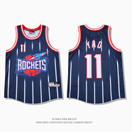 艾啟森美式復古魔術(shù)大網(wǎng)眼球衣艾弗森麥迪科比羅德曼詹姆斯籃球背心潮男 復古火箭隊 姚明 11號  深藍色 2XL[160-180斤]